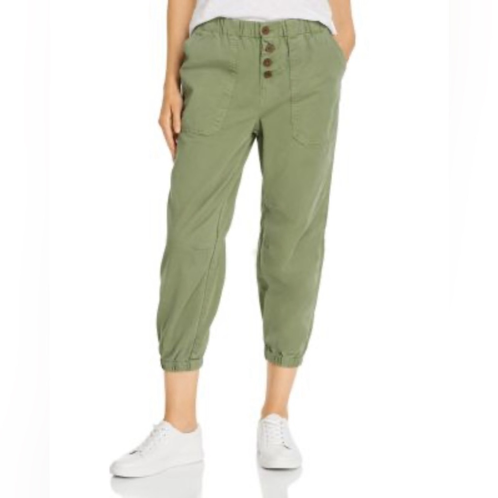 Free People Cadet Pull On Button Fly Capri Jogger Pants Women’s Size Medium - Picture 2 of 12